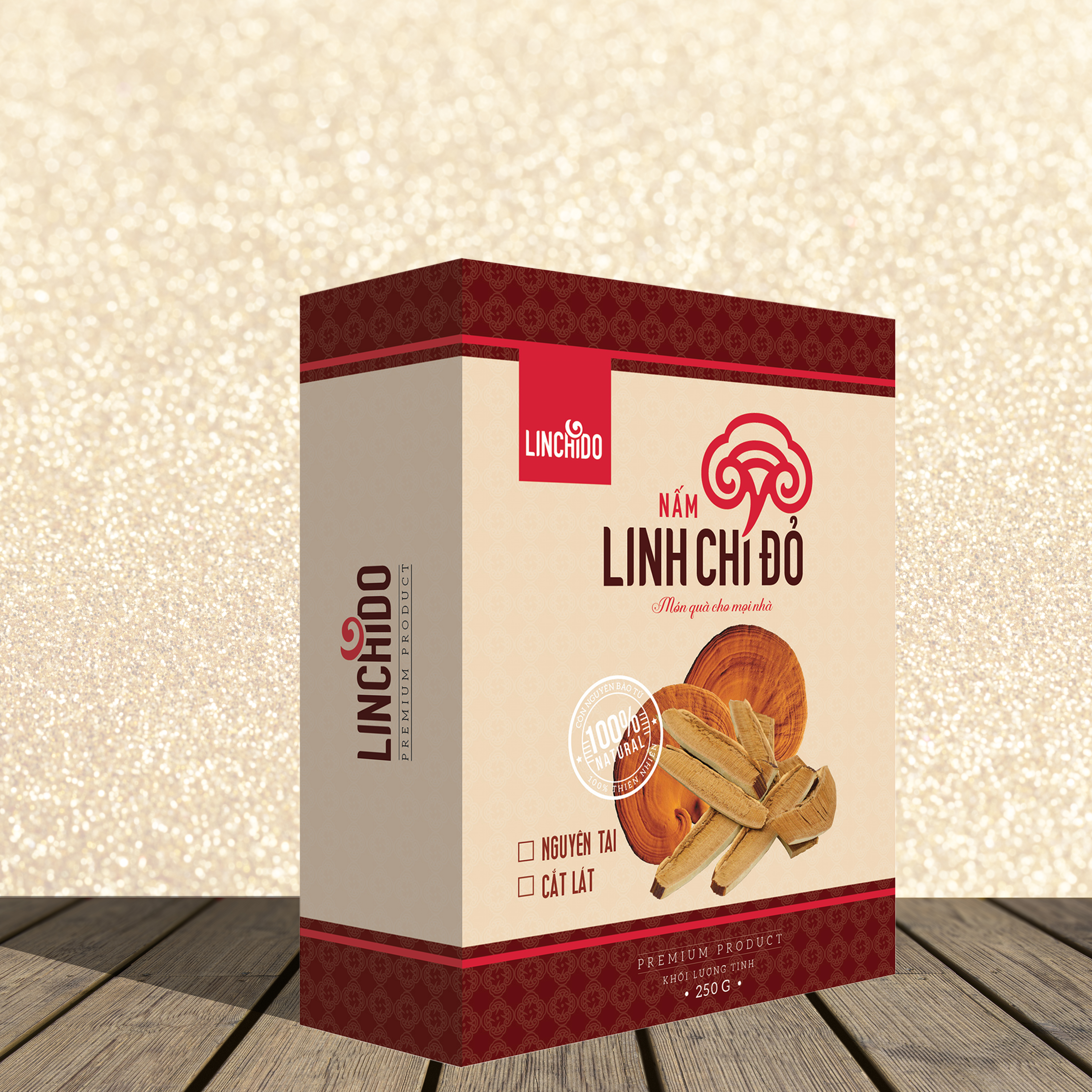 Nấm Linh Chi  Nguyên Tai LINCHIDO ( 250 Gram )