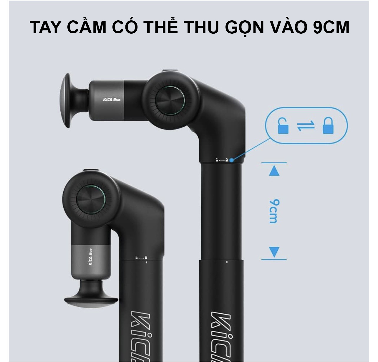 MUA 1 ĐƯỢC 5 - Máy Massage Cầm Tay KICA EVO Với Cánh Tay Có Thể Điều Chỉnh, Súng Mát Xa Chuyên Sâu Cho Cổ, Vai Gáy, Bụng, Lưng, Cánh Tay, Chân - Giảm Đau Mỏi Toàn Thân Cho Dân Văn Phòng, Gymer, Người Già, Người Lao Động Nặng - Hàng Chính Hãng