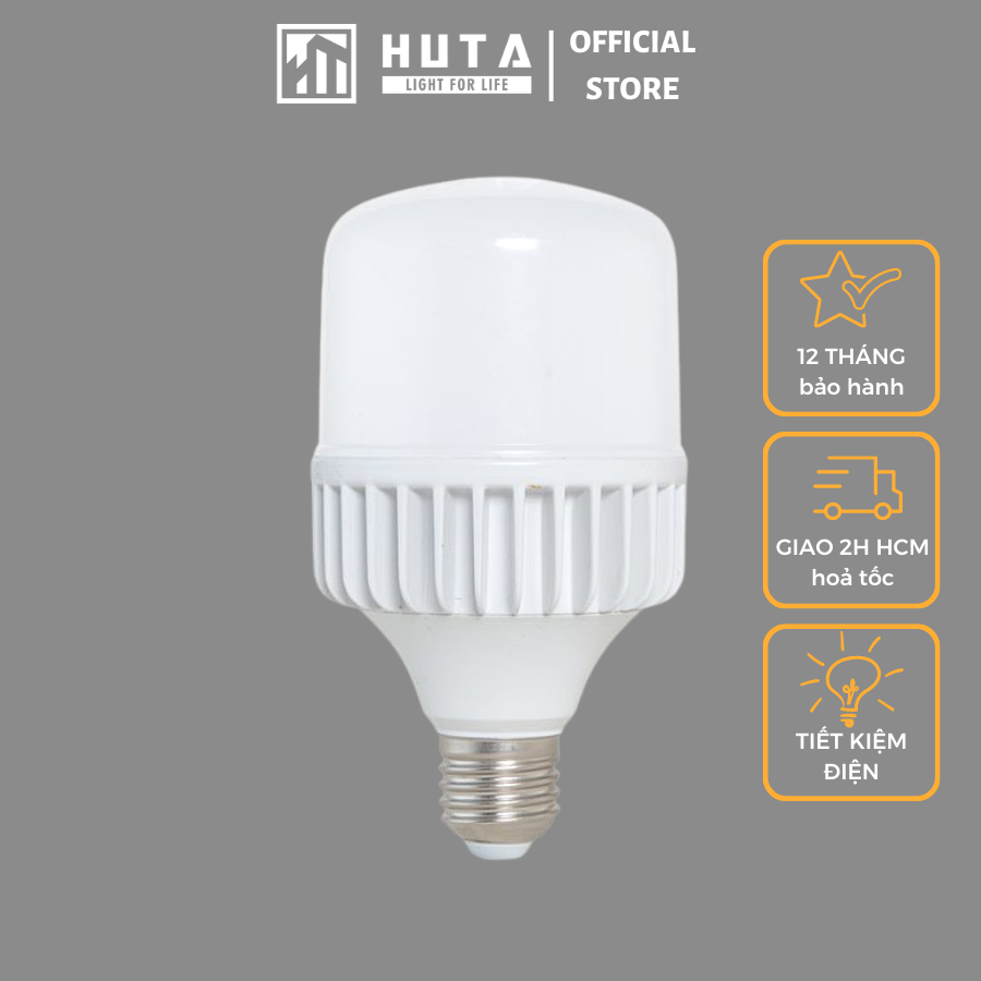 Bóng Đèn Led Trụ HUTA Đuôi E27, Tiết Kiệm Điện, Chống Nước, Ánh Sáng Trắng/Vàng, Công Suất 20w/30w, Chiếu Sáng Ngoài Trời, Sân Vườn