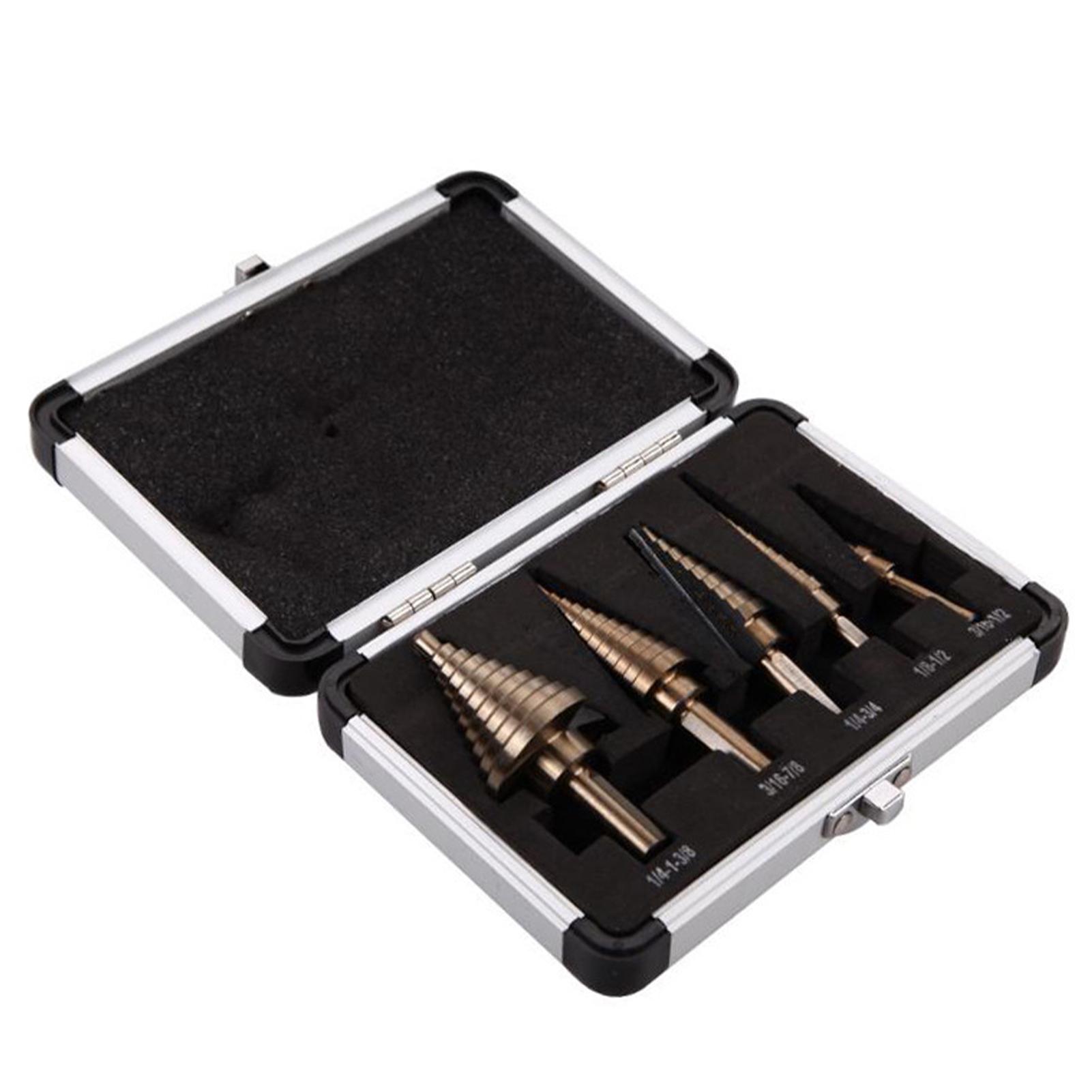 Bộ 5 mũi khoan thép với hộp nhôm