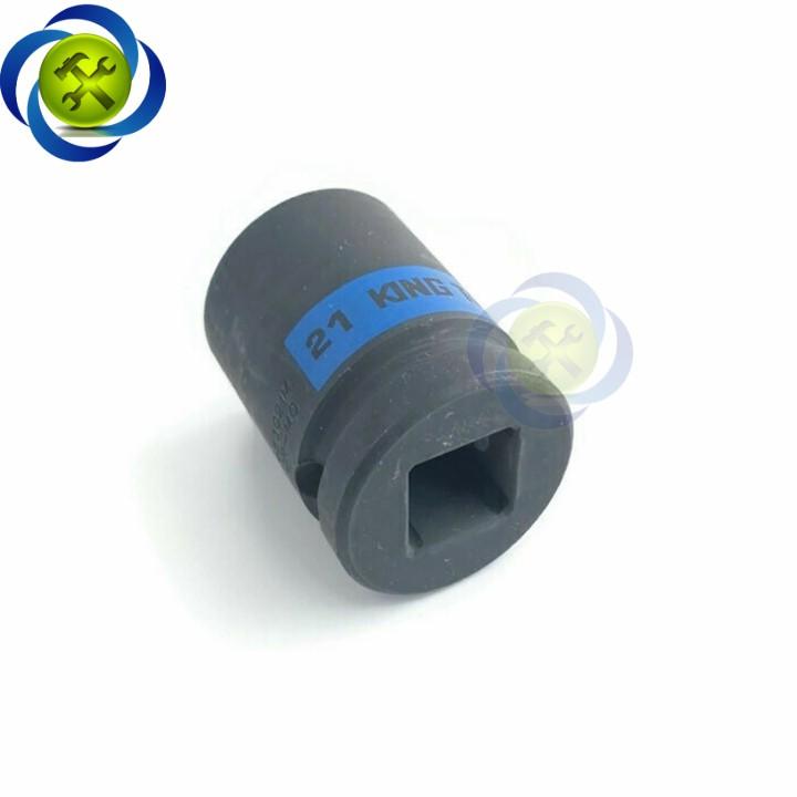 Tuýp 21mm 1/2 Kingtony 453021M loại ngắn 12 cạnh màu đen