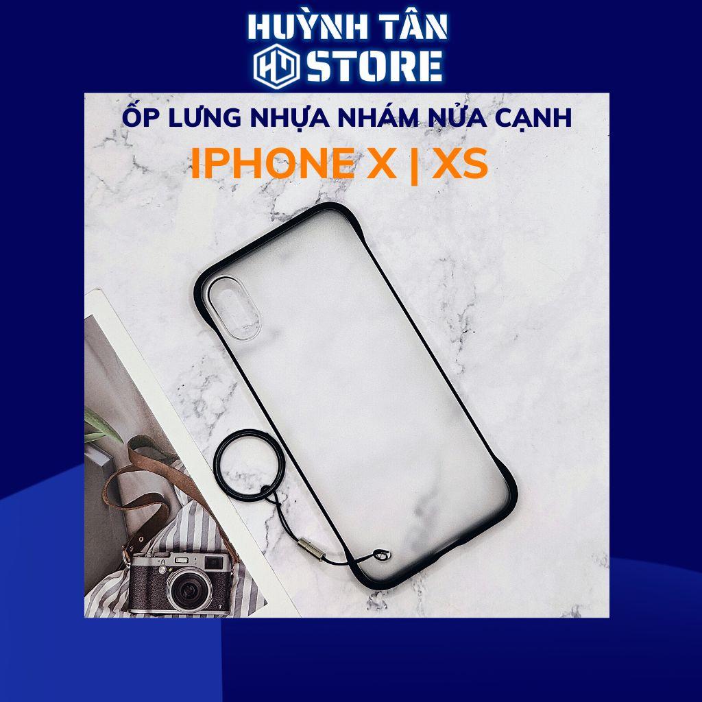 Ốp lưng ip x ip xs xs max nửa cạnh lưng nhám chống bám vân tay bảo vệ camera phụ kiện điện thoại huỳnh tân store