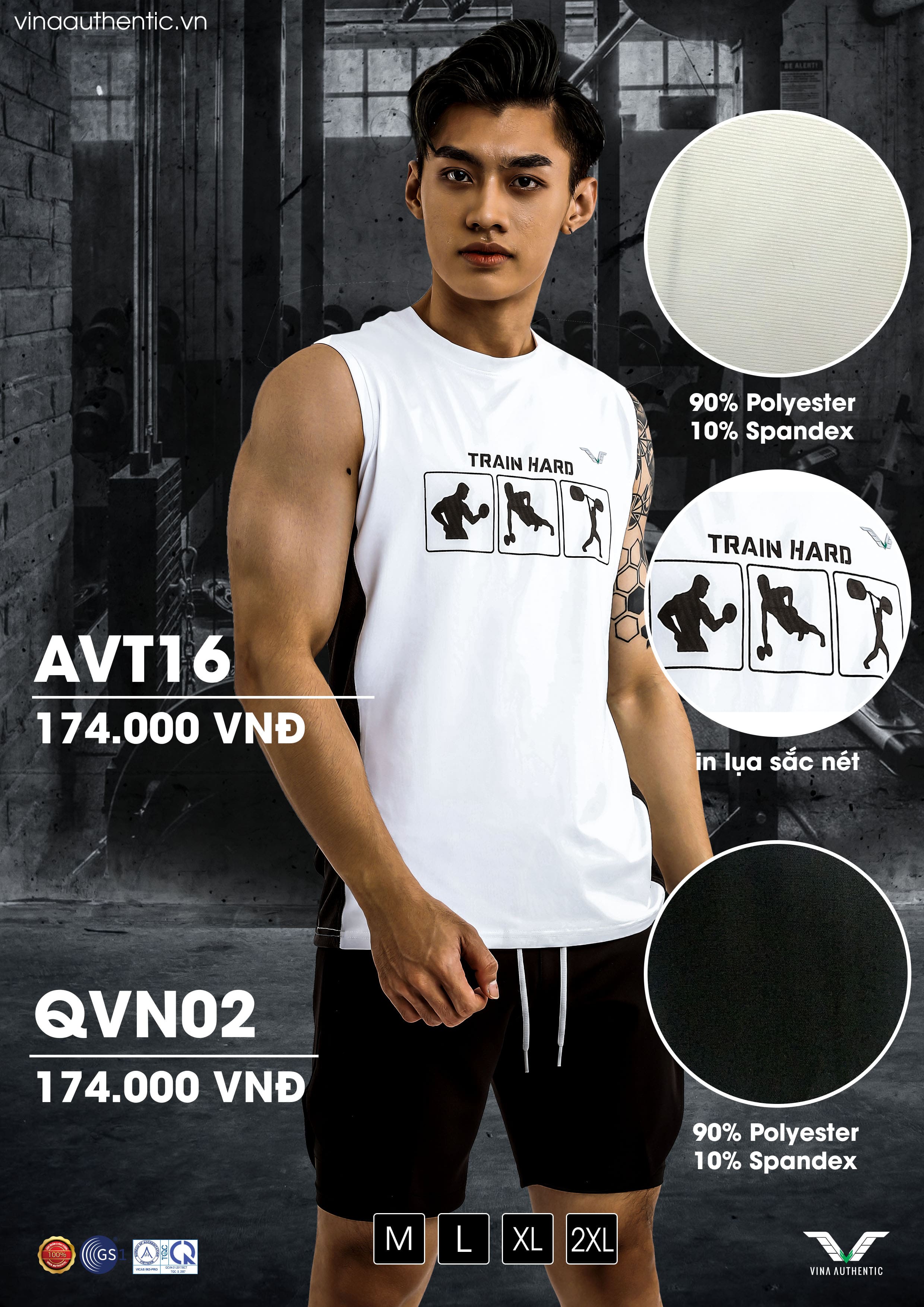 SET BỘ THỂ THAO NAM VNAMAVT16 VINA AUTHENTIC CO GIẢN, DỄ HOẠT ĐỘNG, THẤM HÚT MỒ HÔI, HỢP THỜI TRANG, CHUẨN THƯƠNG HIỆU