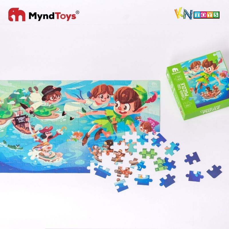 Đồ Chơi Xếp Hình MyndToys - Classic Tale Puzzle – Farewell Neverland (Peter Pan và Thuyền trưởng Hook - 126 mảnh ghép cho Bé Từ 3.5 Tuổi)