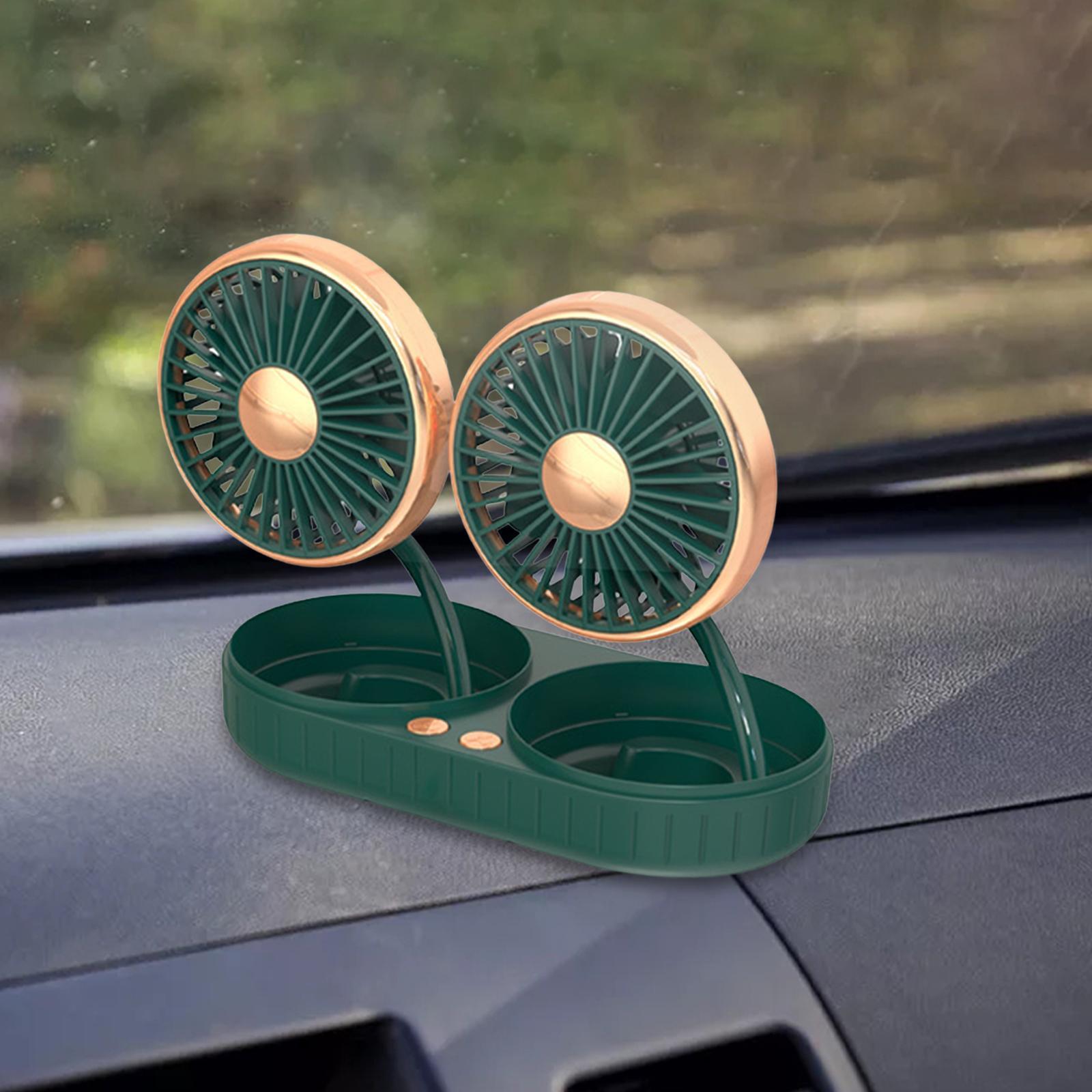 Electric Car Fan Vehicle Fan Double Head Auto Cooling Fan Tabletop Lightweight Fittings Car Cooling Fan Car Fan for Truck SUV Dashboard