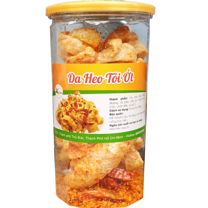 [Combo 2 Hũ] Da heo cháy tỏi ớt giòn tan hiệu SK FOOD - mỗi hũ 100g