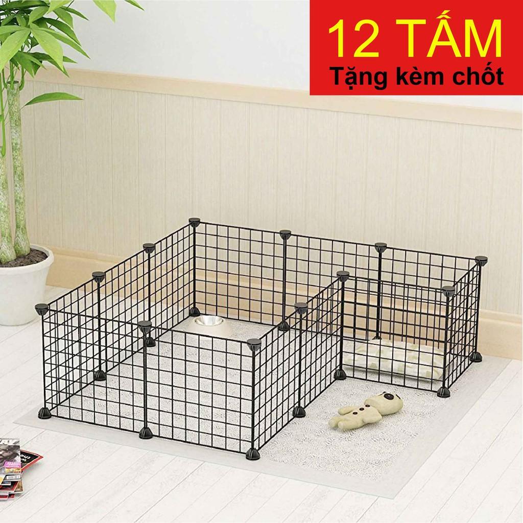 Combo 12 Tấm Lưới 35x35cm - Tấm Ghép Làm Chuồng Quây Cho Chó Mèo Thú Cưng -