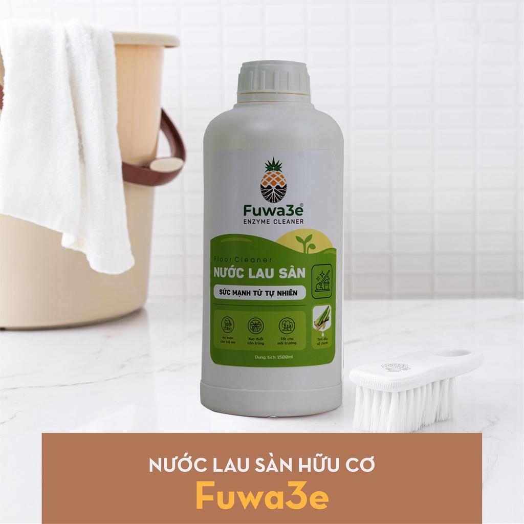 Nước lau sàn Fuwa3e hữu cơ organic sả chanh khử mùi đuổi muỗi kiến diệt nấm mốc 1.5L