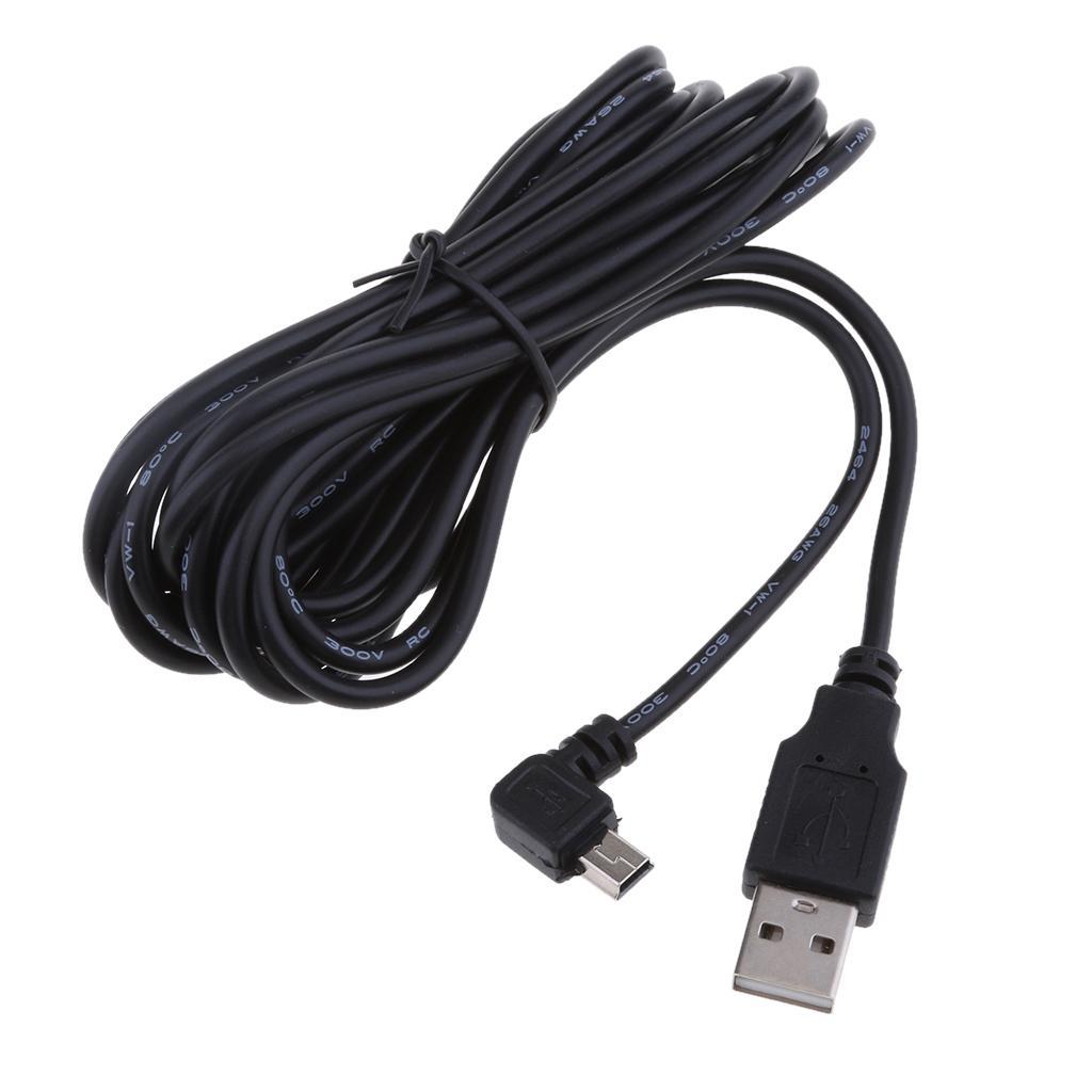 2Pieces 5V 2A USB Charger Cable 90 Degrees Angle DVR GPS Charging Cable