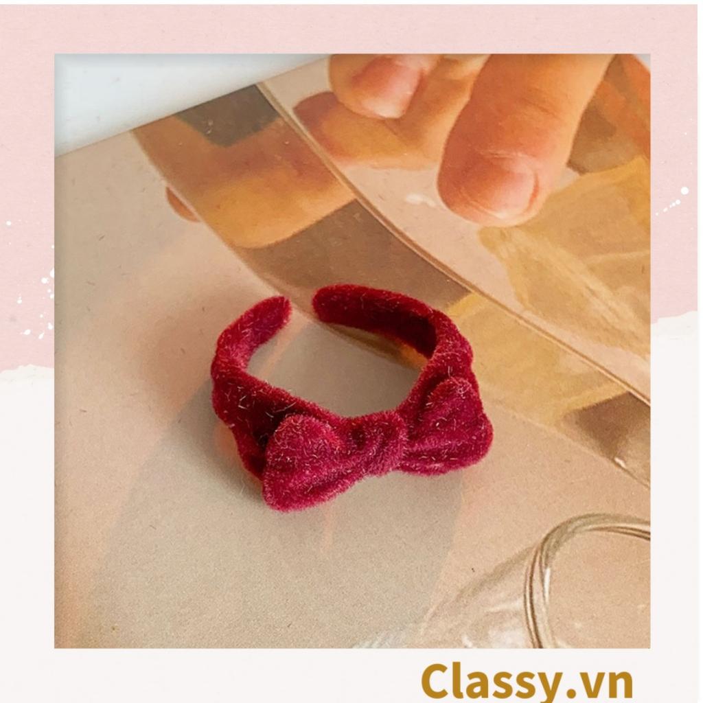 Nhẫn hở bọc vải nhung Classy họa tiết nơ độc đáo PK1396