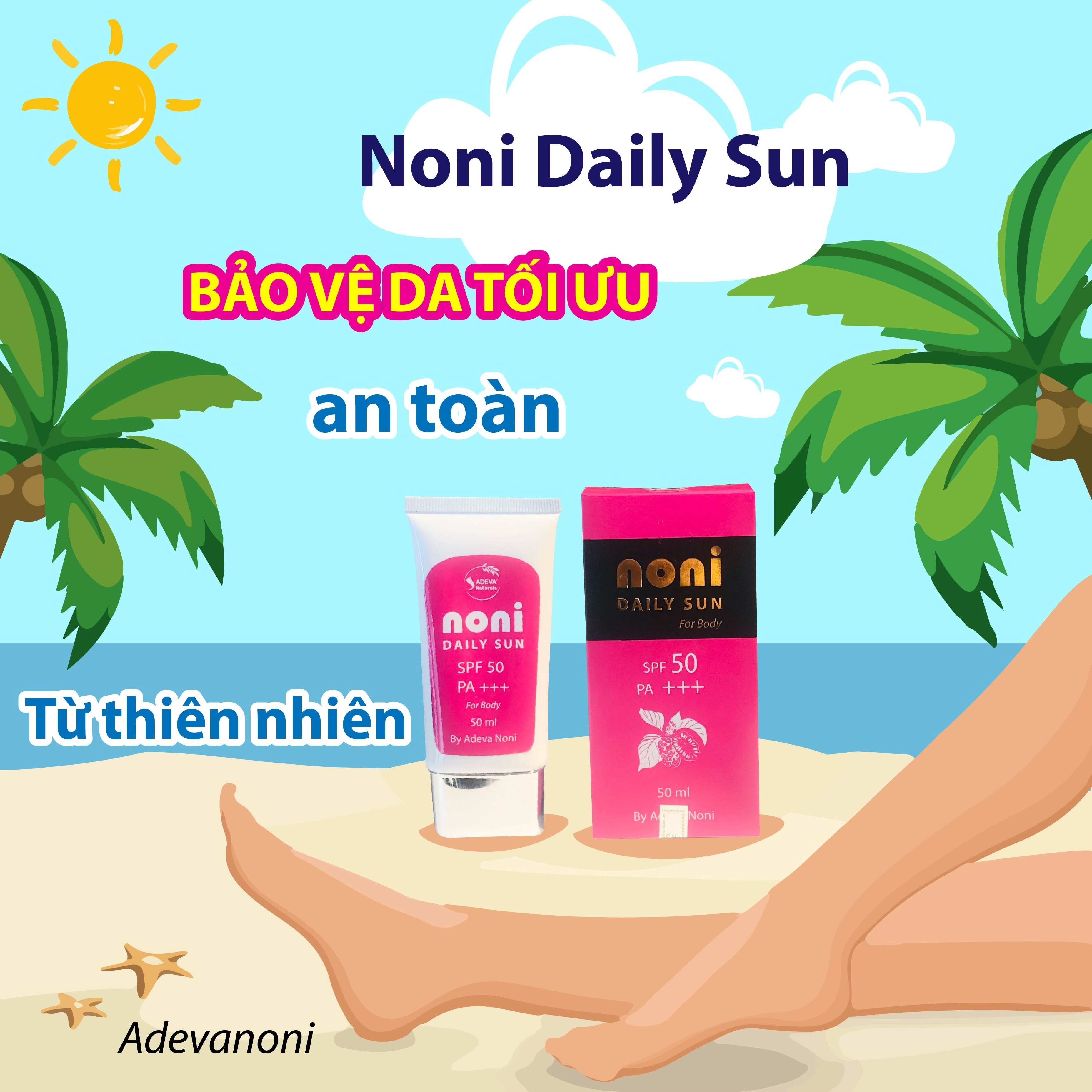 Kem chống nắng dưỡng da từ Trái nhàu SPF 50 PA +++ – Noni Daily Sun 50 ml (for Body) - Lên tone da nhẹ, da mềm mượt và căng mịn, Ít để lại vệt trắng