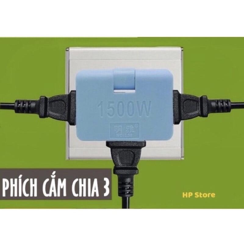 Phích Cắm Ổ Điện Gấp Gọn Linh hạt, Chia 3 Ổ Chấu Đầu Ra Xoay 90 Độ Chịu Tải Cao Tự Ngắt Điện 1 Ra 3