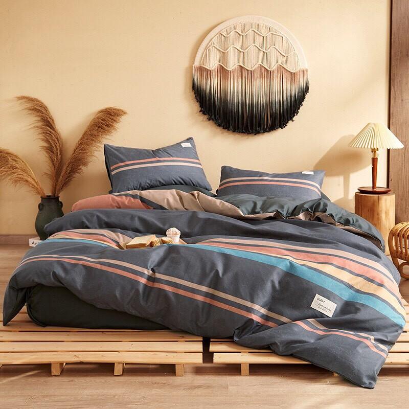 Bộ Sét Chăn Ga Gối Cotton Tici CÓ CHĂN CHẦN BÔNG - Ko Vỏ Ôm Dùng Trong Nhà, Homestay