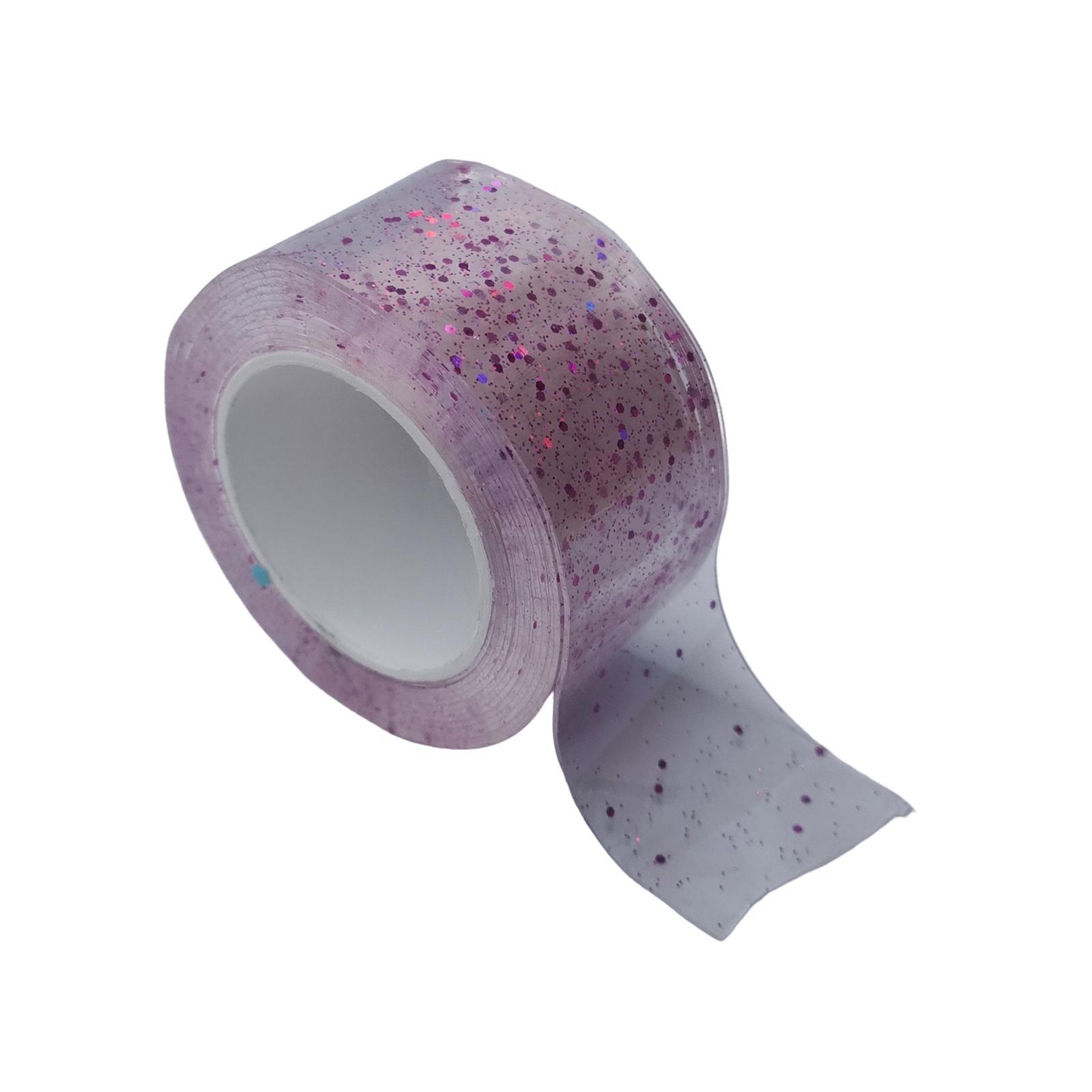 Clear Nano Glitter Tape Transparent Tape Non Marking Tape Funny Traceless Strong Sticky Tape for Bubble Blowing Educational Toy DIY Craft