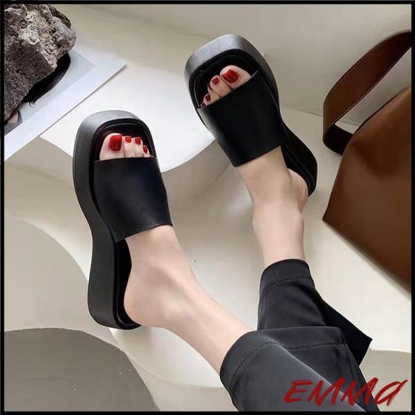 Dép Sandal Đế Dày Mũi Vuông Hở Ngón Thời Trang Mùa Hè Dành Cho Nữ Size 35-40