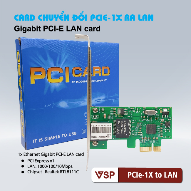 Card PCIe-1x ra LAN - HT -HÀNG CHÍNH HÃNG