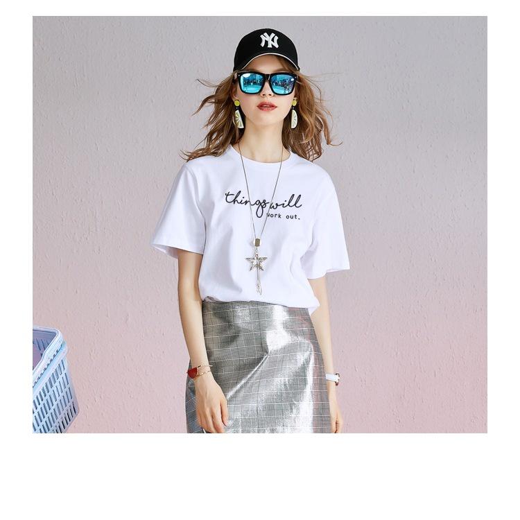 Áo thun nữ chữ xinh THING WILL word out tay lỡ dáng rộng unisex