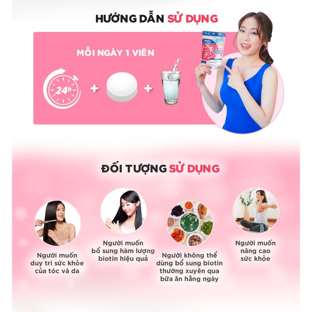 Viên Uống DHC Biotin Ngăn Rụng Tóc Sustained Release Biotin 30 Ngày