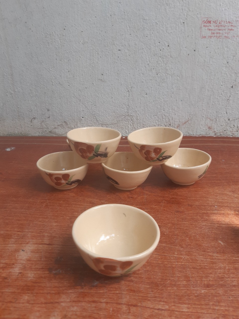 Chén bánh bò, chén nước chấm vẽ tay hoa cỏ 30 cái