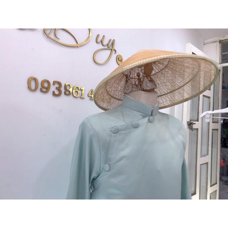 Áo dài trắng tay phồng kết chuỗi Jolie phương trinh-quý bình