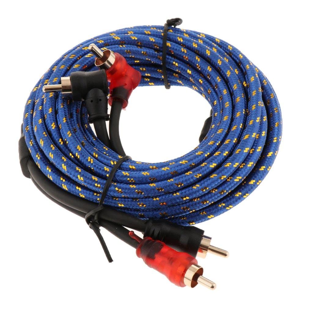 Dây AV Đồng Nguyên Chất Cao Cấp 4 Đầu Hoa Sen RCA Audio mạ vàng cao cấp vỏ chống nhiễu dài 5 mét