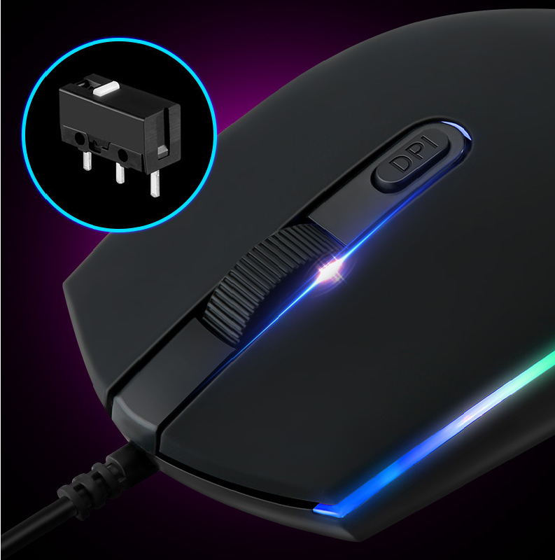 Chuột máy tính đèn led Tặng miếng lót chuột