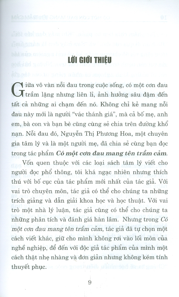 Có một cơn đau  mang tên trầm cảm