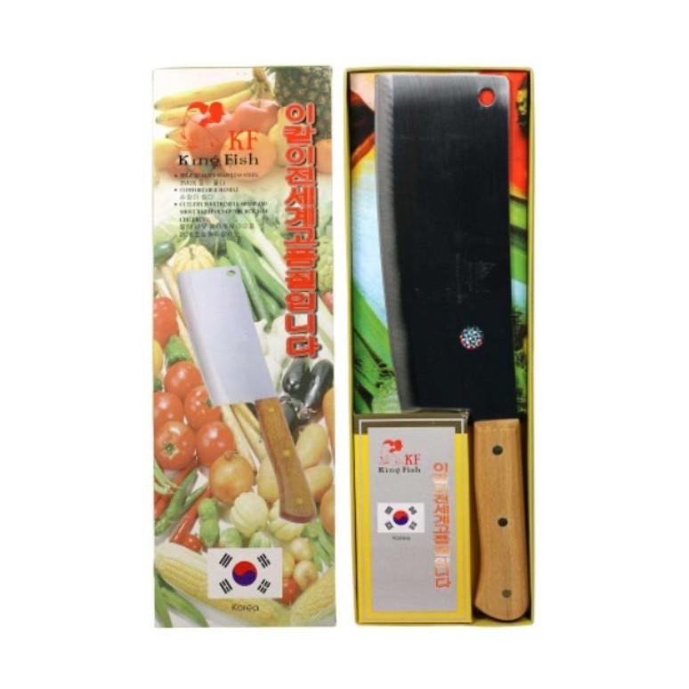 DAO INOX CHẶT XƯƠNG, CHẶT GÀ CÁN GỖ KING FISH HÀN QUỐC