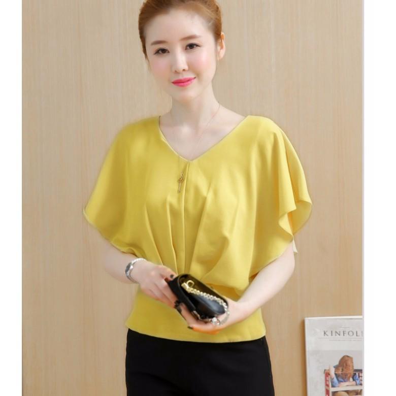 Áo kiểu 2 lớp xếp ly sang chảnh