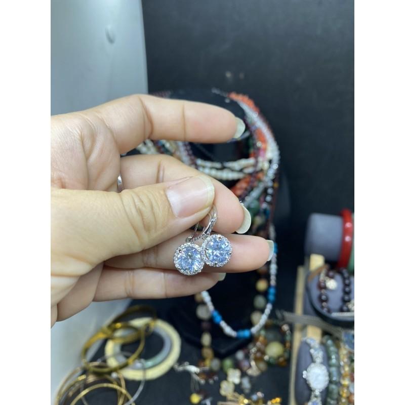 Bông tai kiểu thiết kế, bạc âu 925