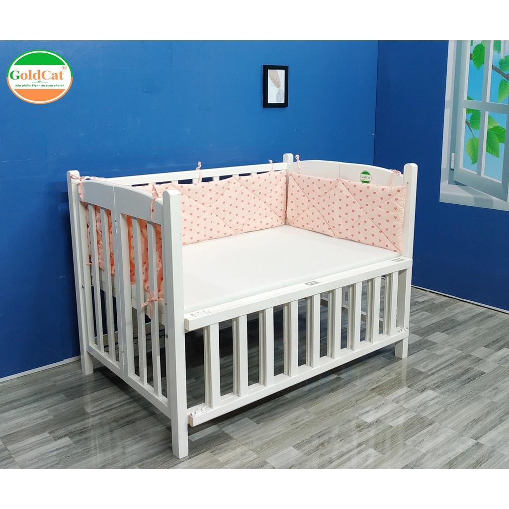 Bộ quây cũi cho bé Goldcat thiết kế 4 tấm thông minh, chất liệu cotton trần bông êm ái, sử dụng cho mọi loại cũi.