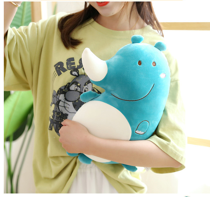 Gấu Bông Hình Chú Tê Giác Nhỏ &quot;Little Rhino&quot; Cực Cool 38cm Quà Tặng Siêu Đáng Yêu (Màu Xám Ghi)