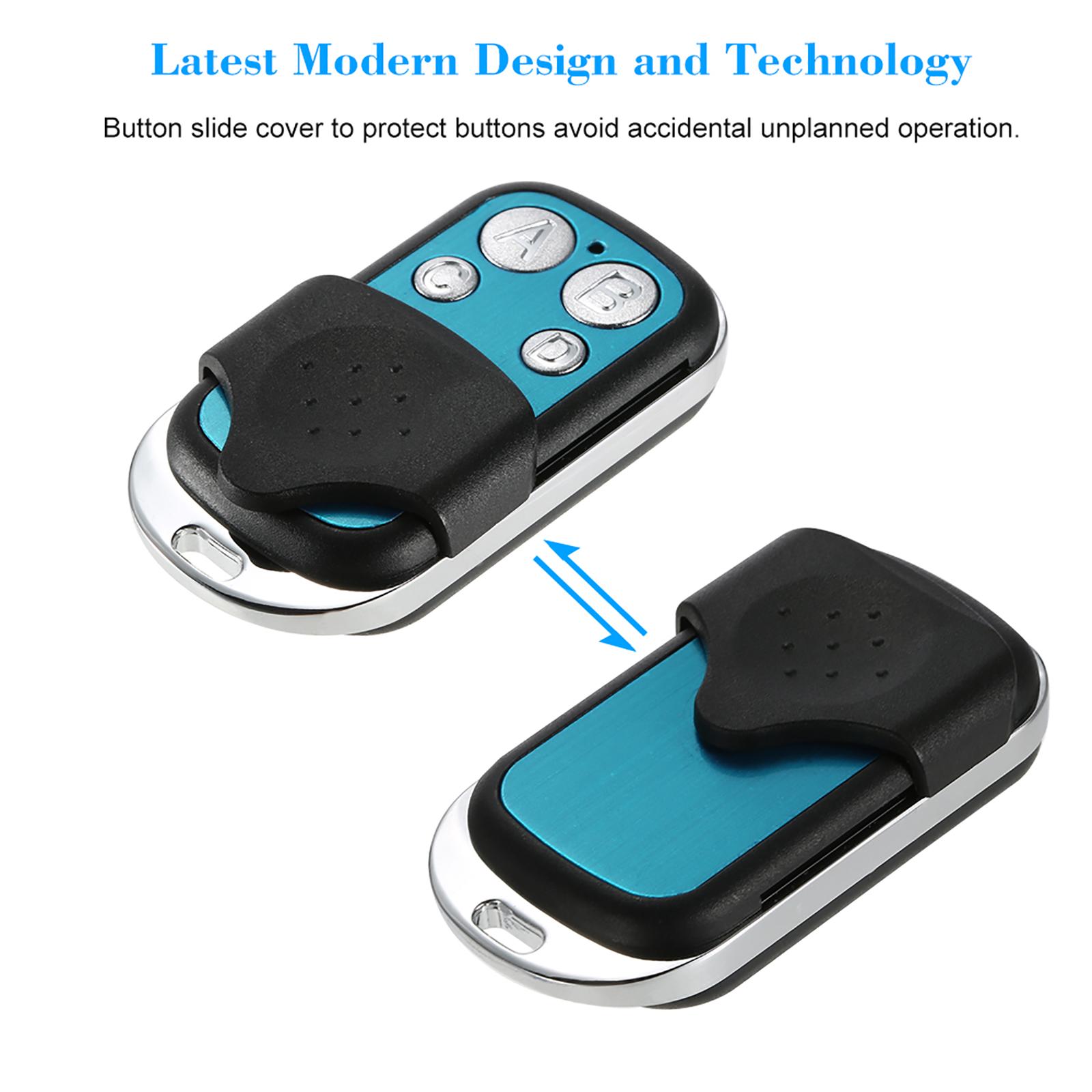RF Remote Controller ITEAD 433MHz Wireless Control Electric Gate Door 4 Buttons Push Cover Smart Remote Controller for Sonoff RF 433Mhz Controlled Devices Wall Light Switch And Wireless Smart Switch Module Key Fob Controller 1527 Chip