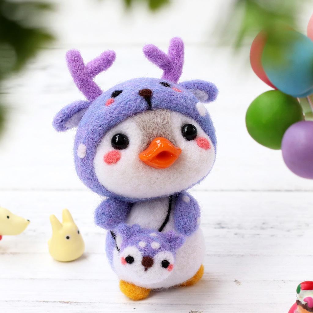 2 Sets Lovely Penguin Felting Kits Felting Wool Yarn Crafts