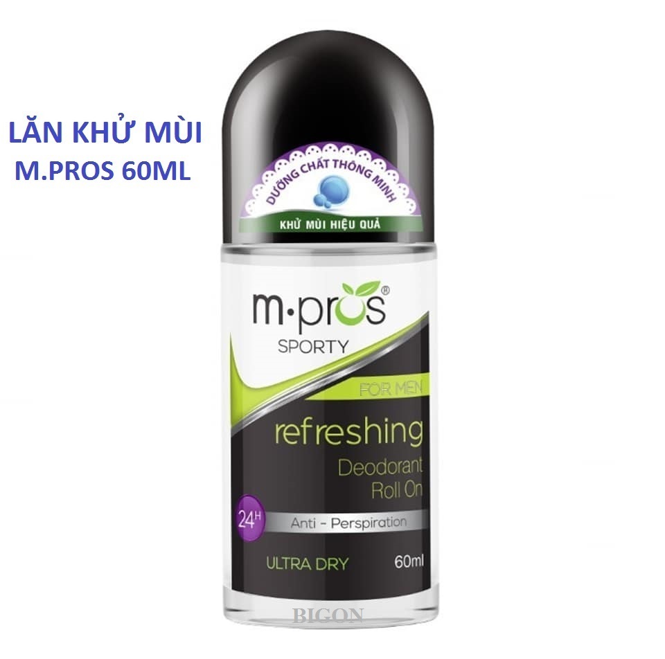 Lăn Khử Mùi M.Pros 60ml - Mạnh Mẽ - Dành Cho Nam - Khử Mùi Hiệu Quả