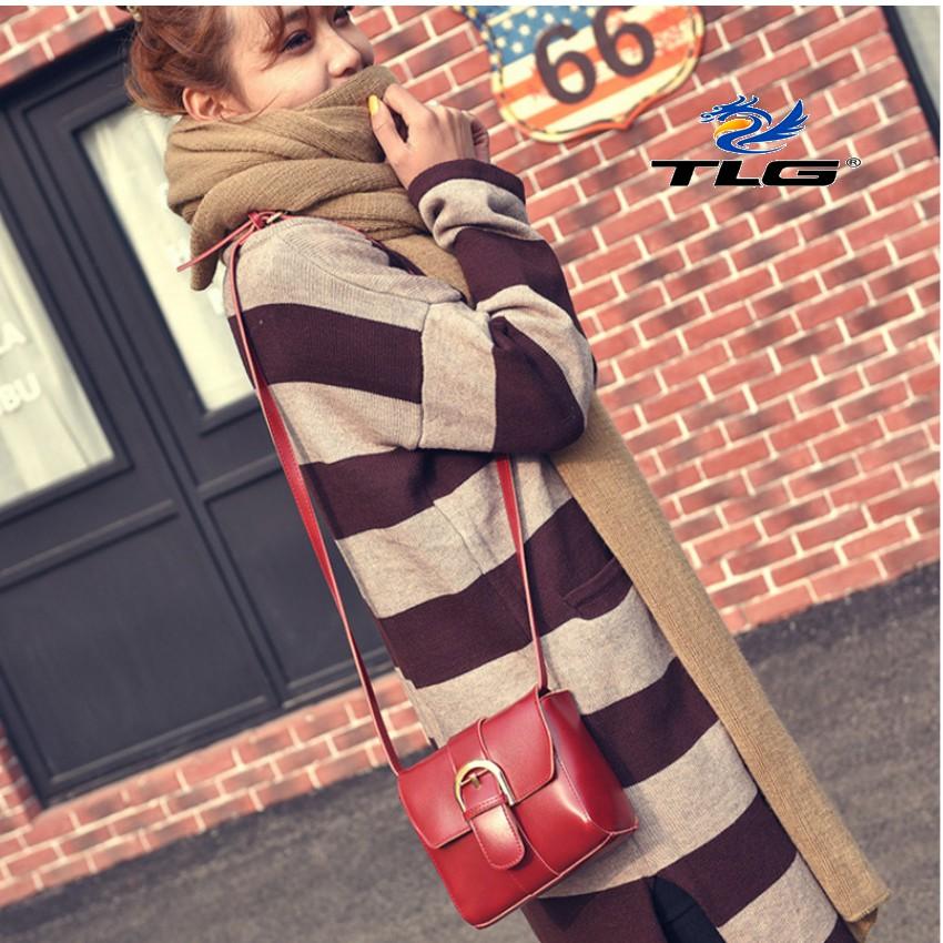 Túi đeo chéo phong cách Hàn Quốc Đồ Da Thành Long TLG 208093 4(đỏ)