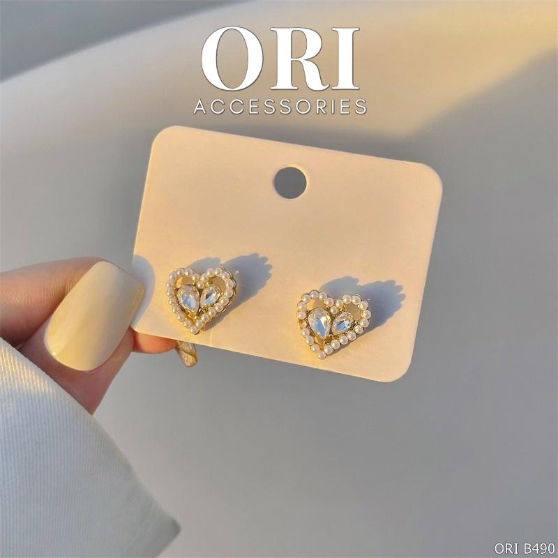 Bông tai nữ hình trái tim The Heart xinh xắn ORI ACCESSORIES B490