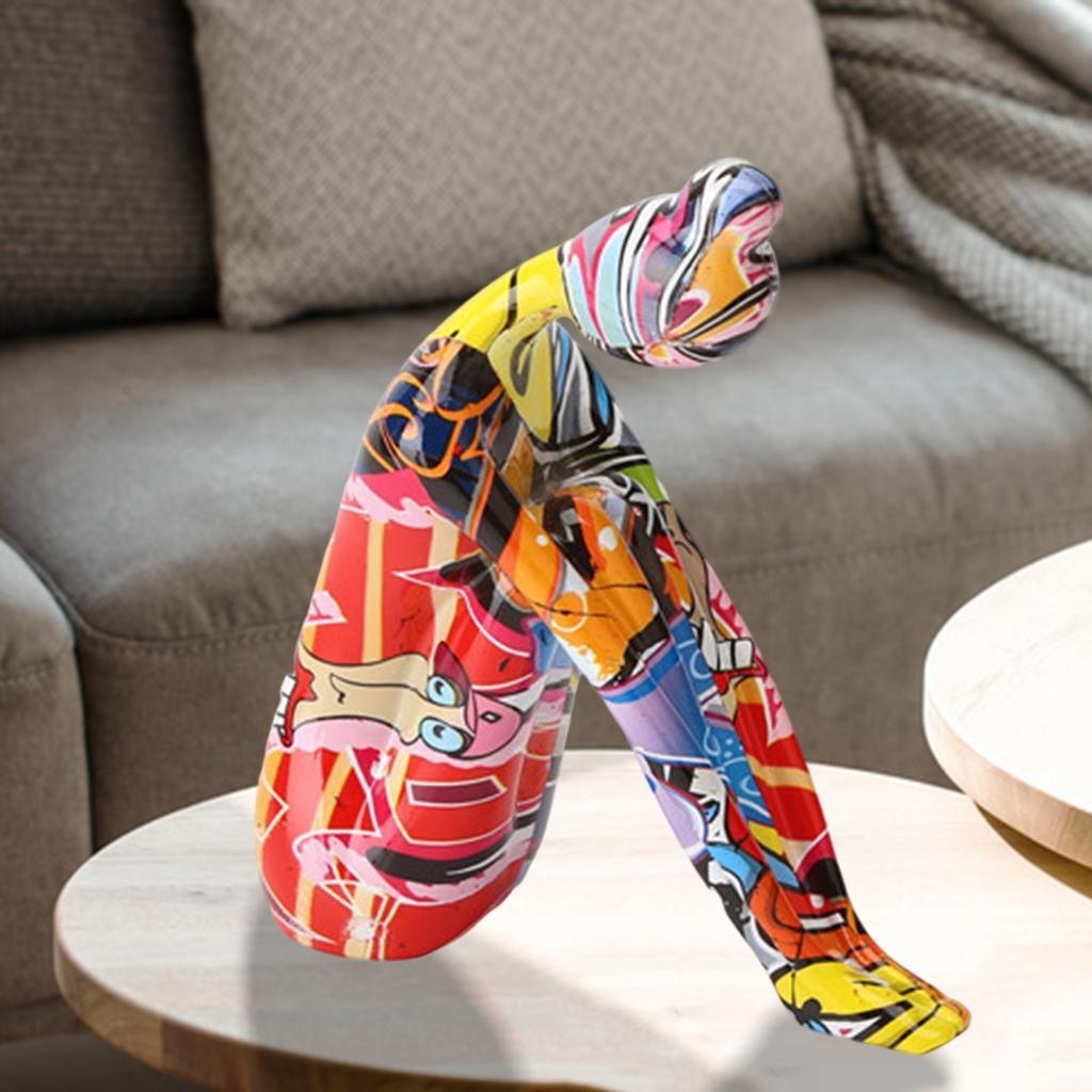 2Pcs Figurine Sculpture Statue Bedroom TV Stand Decorative