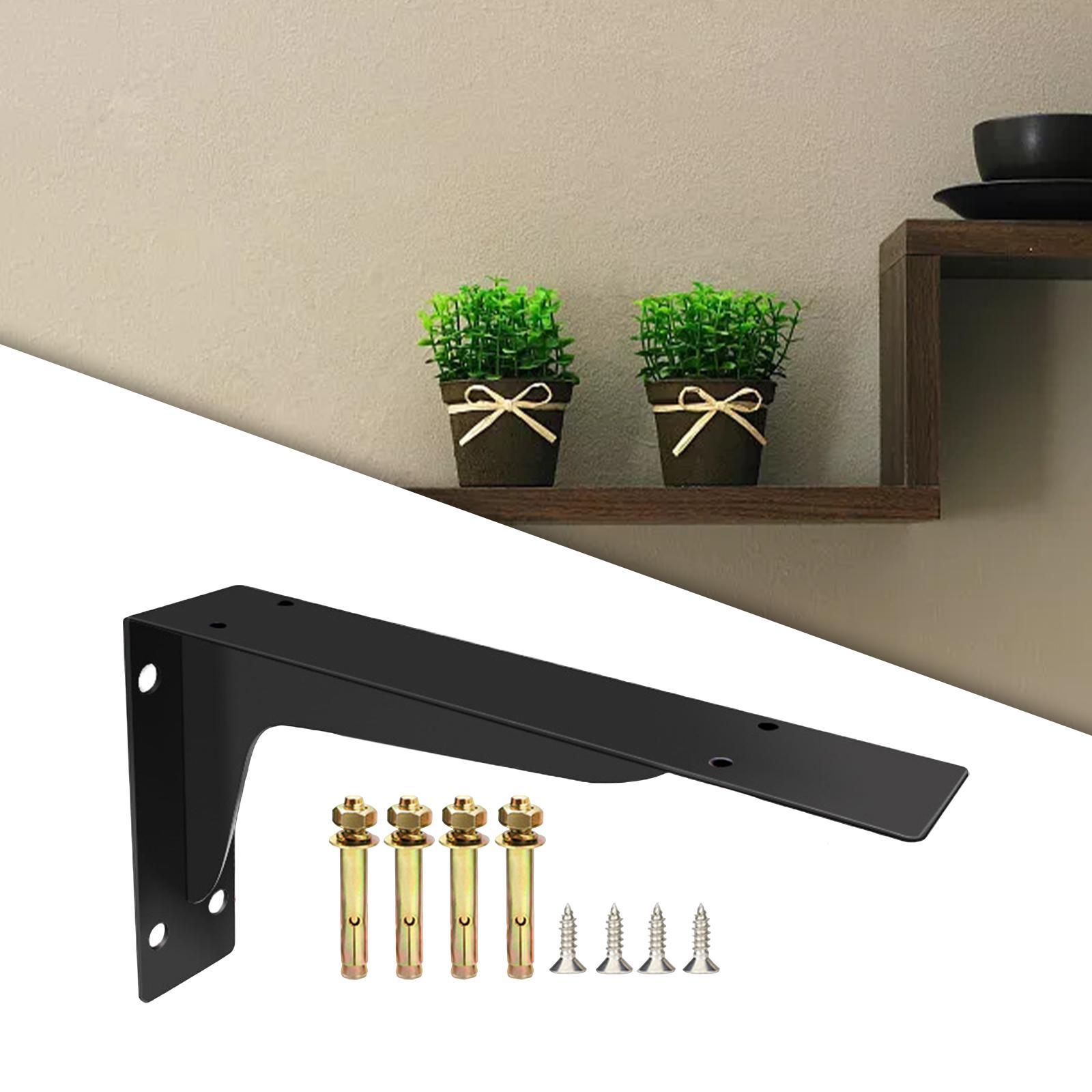 Thickened Shelf Bracket, 90 Degree Metal Tripod Wall Mount with Screws Strong Load Bearing Triangle Bracket for Work Furniture