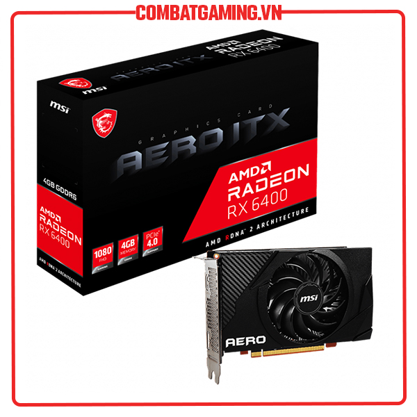 Card Màn Hình MSI RX 6400 Aero ITX 4GB GDDR6 - Hàng Chính Hãng