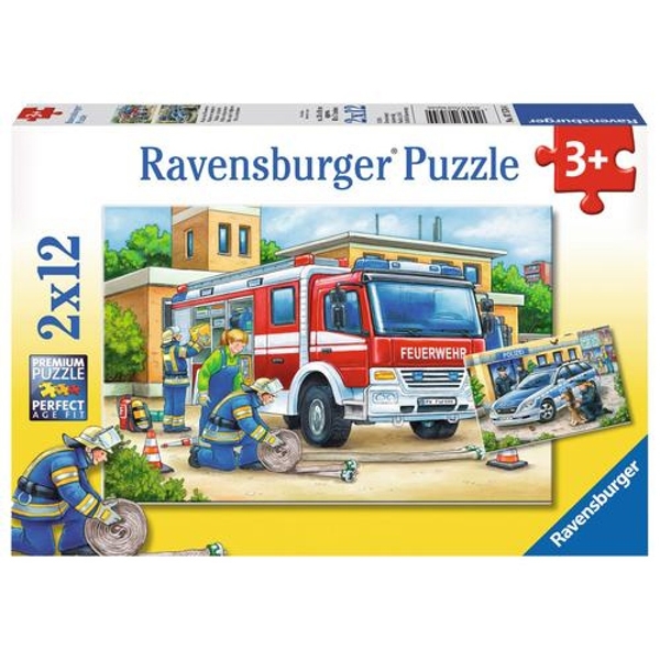 Bộ Xếp Hình Ravensburger Puzzle Cứu Hoả 075744 (2 Bộ 12 Mảnh Ghép)