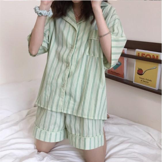 Set đồ ngủ ngắn tay chất cotton thoáng mát  S010