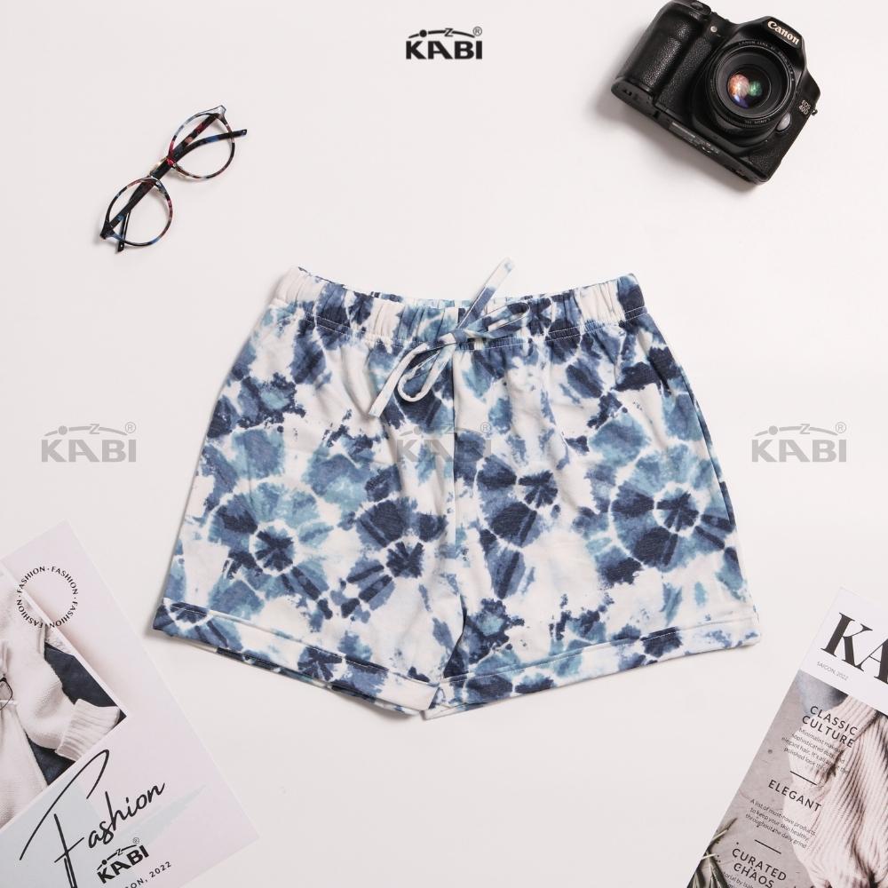 Quần đùi nữ KABI quần short thun cotton mặc nhà mặc ngủ hoa văn có túi thoáng mát dễ thương