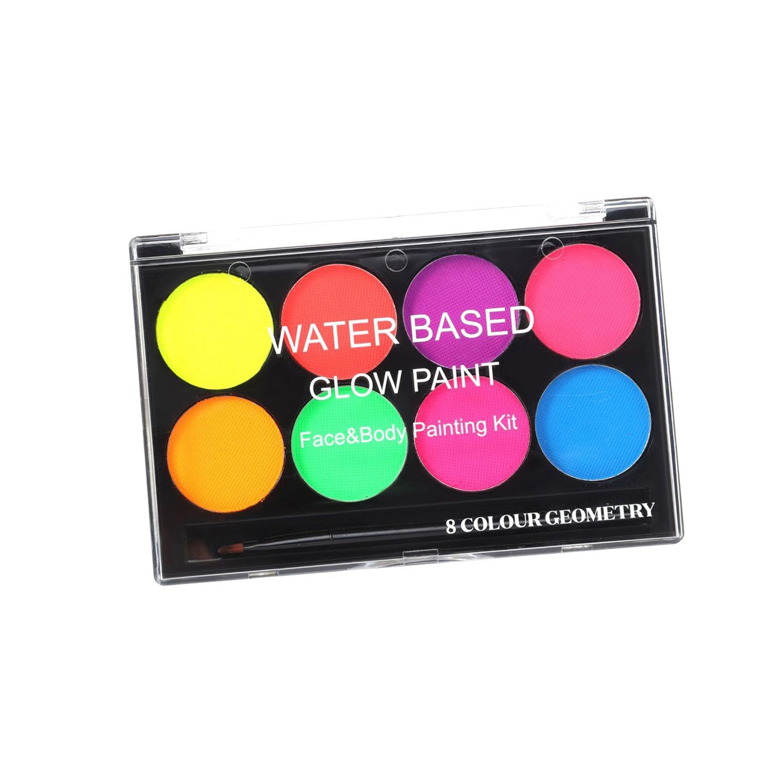 Face Body Paint Facepaint 8 Colors with Painting Brush Face Painting Pigment for Halloween Party Dress up Festival