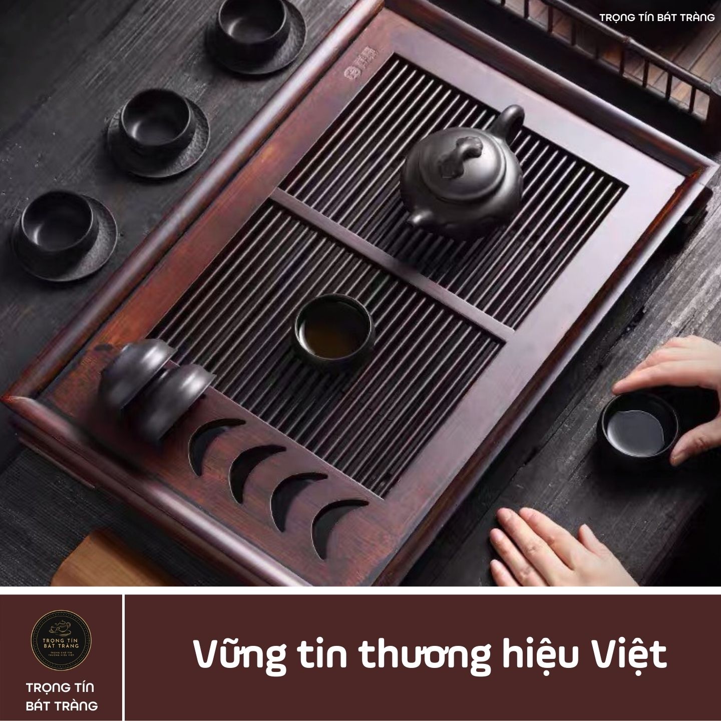 Khay Trà Tre Cao Cấp Mặt Trăng Chữ Nhật Kích Thước 50*33*6,8 KT 01