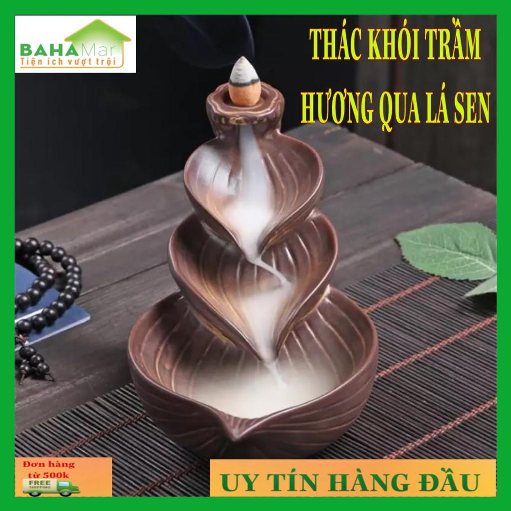 THÁC KHÓI TRẦM HƯƠNG QUA LÁ SEN thiết kế chảy dài đổ khói hơi nước tạo nên sự bí ẩn khí quyển. phong cách.