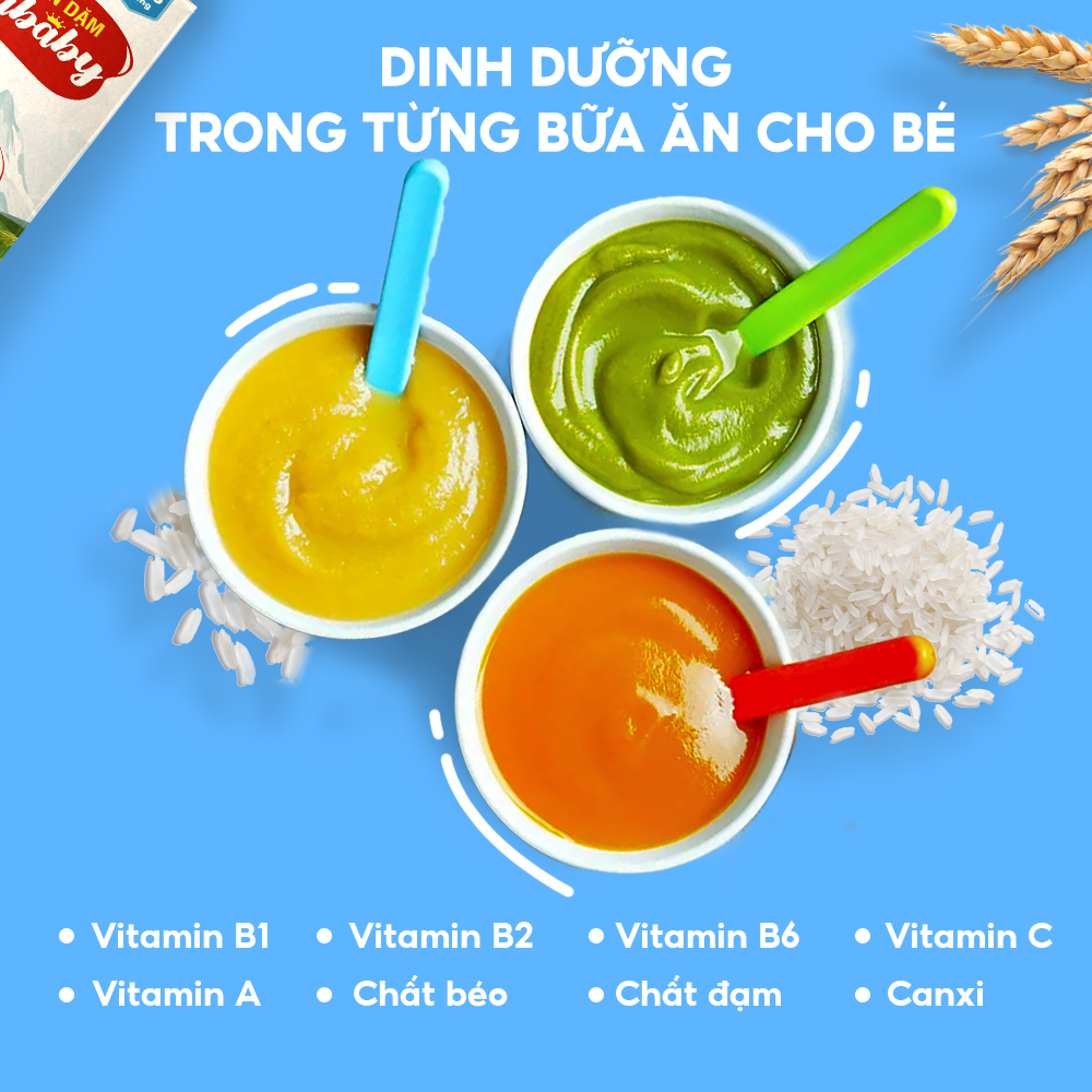 Bột Ăn Dặm Humababy Vị - Gạo Sữa - Yến Mạch - Hộp 10 Gói x 25g