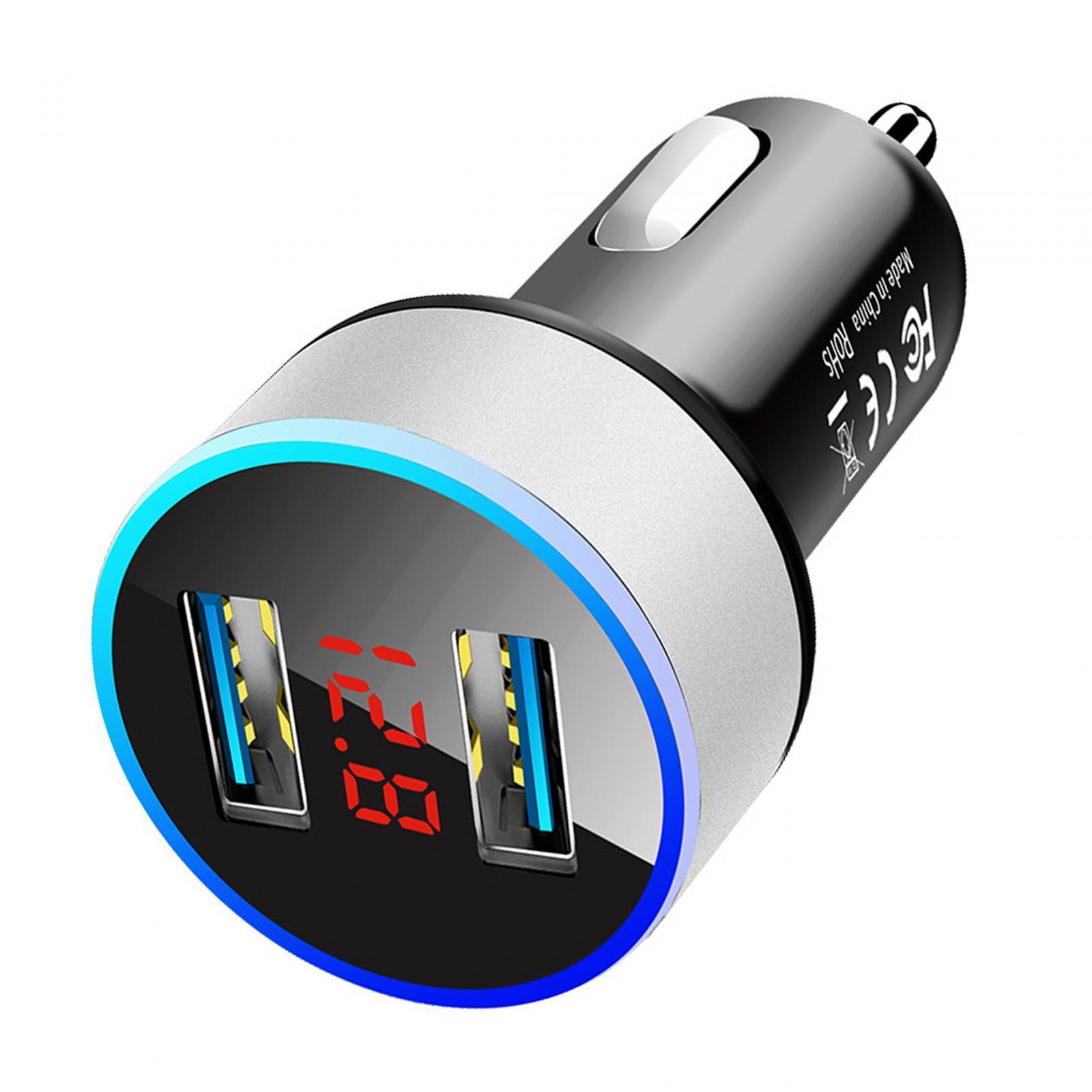 Car Charger with Voltage Dual Ports for Smartphones MP3 Cameras