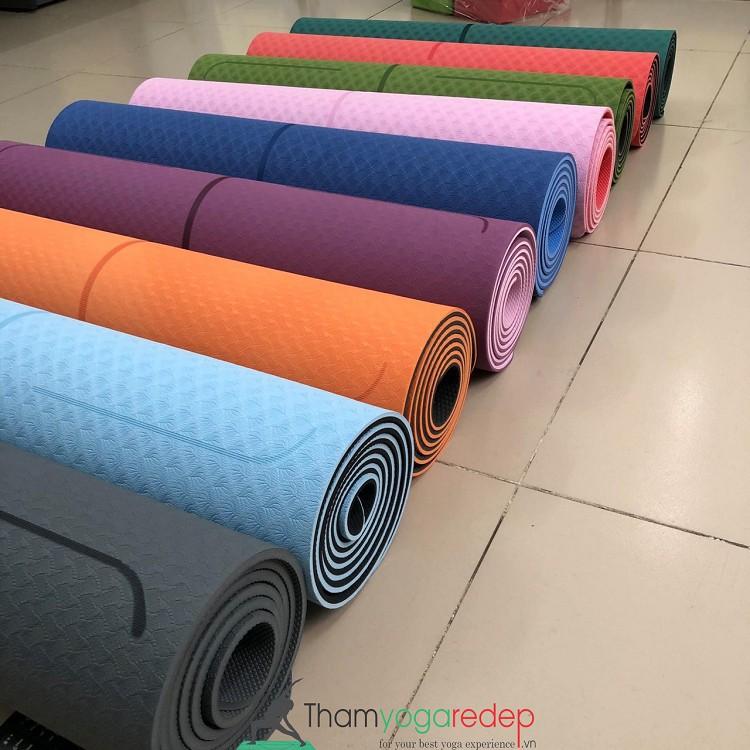 Thảm tập yoga định tuyến, thảm tập yoga chống trượt 6mm-8mm 2 lớp TPE