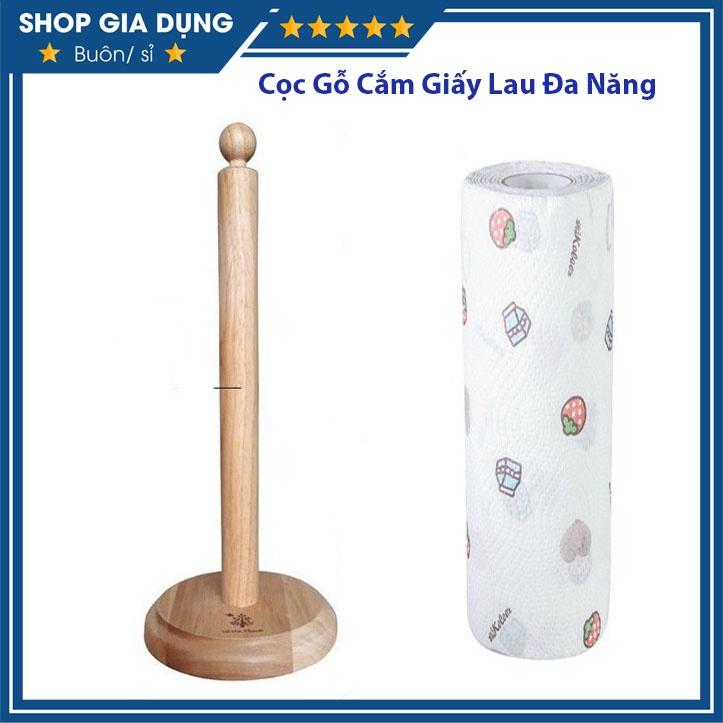 Cọc Gỗ Cắm Giấy Lau Đa Năng Cao Cấp, Cột Để Giấy Chắc Chắn, Cây Gỗ Đỡ Cuộn Giấy Decor